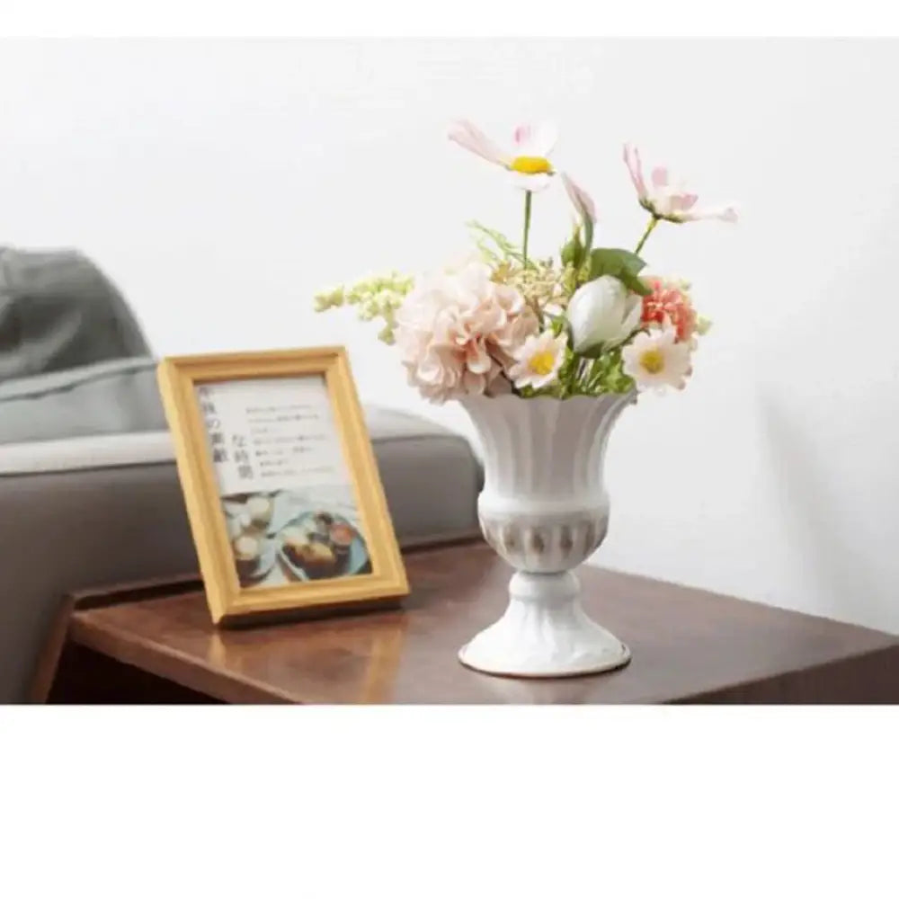 White Gold Metal Vase