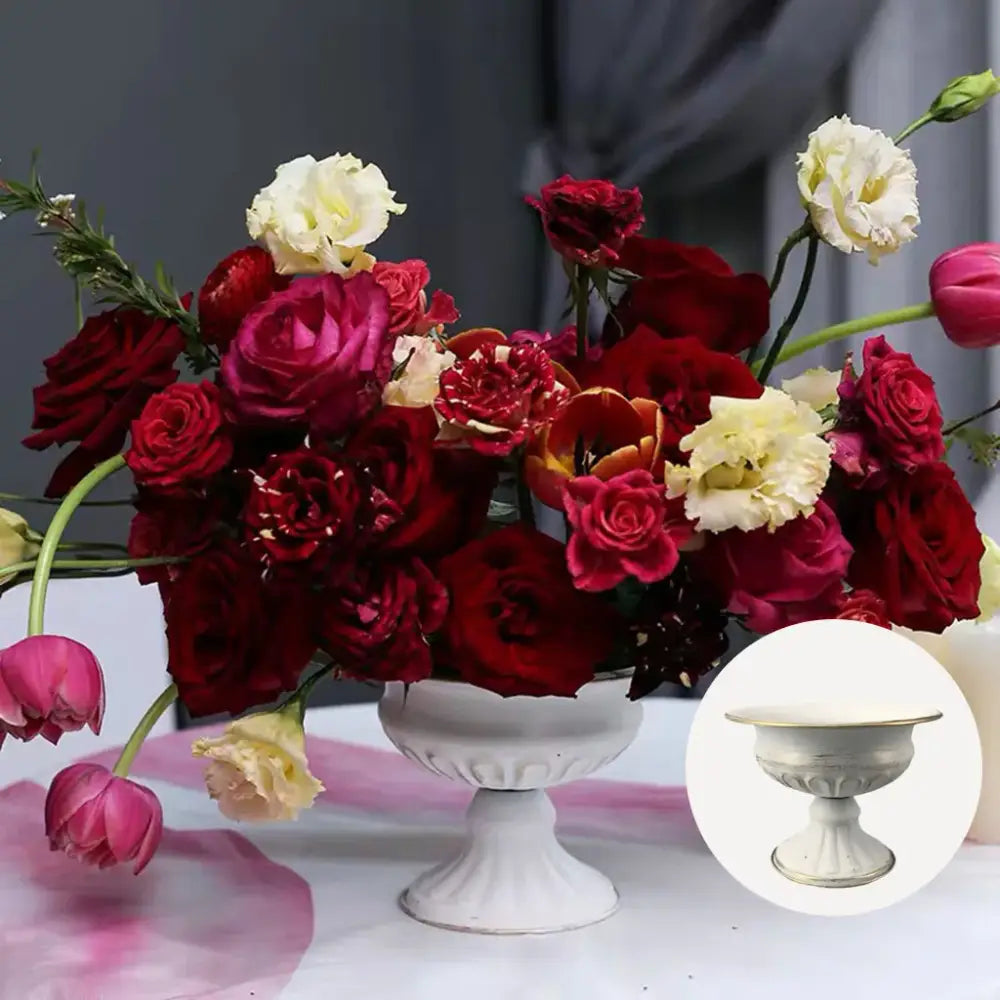White Gold Metal Vase