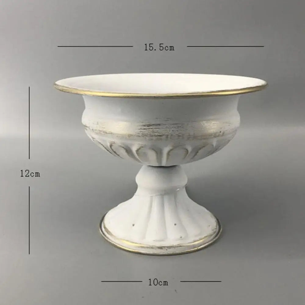 White Gold Metal Vase