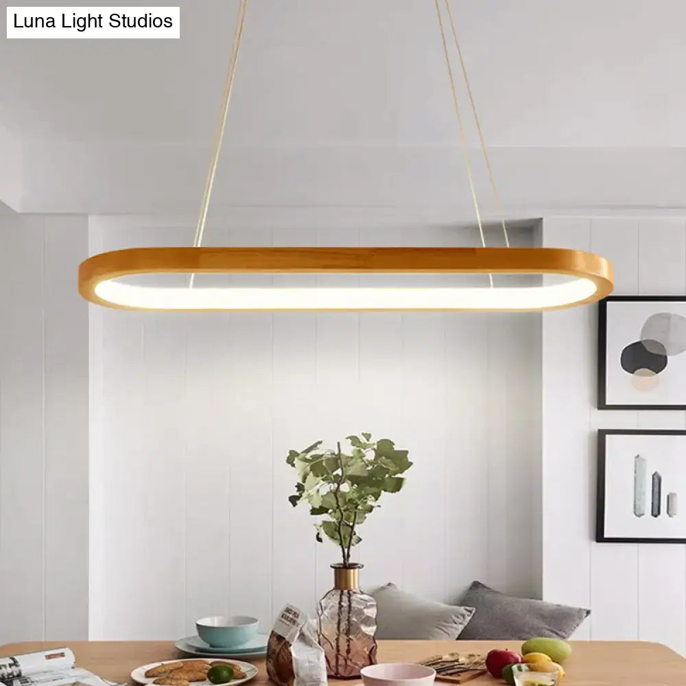 Beige Wood Pendant Light