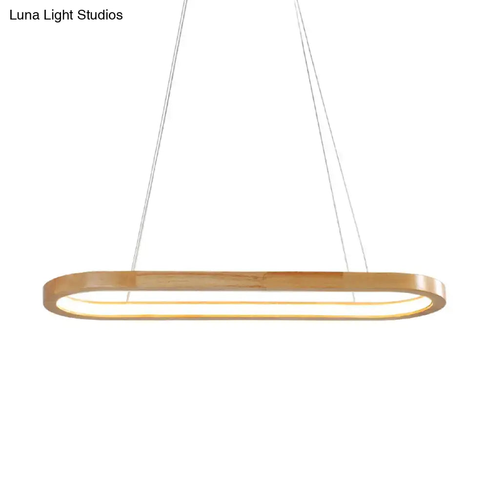 Beige Wood Pendant Light
