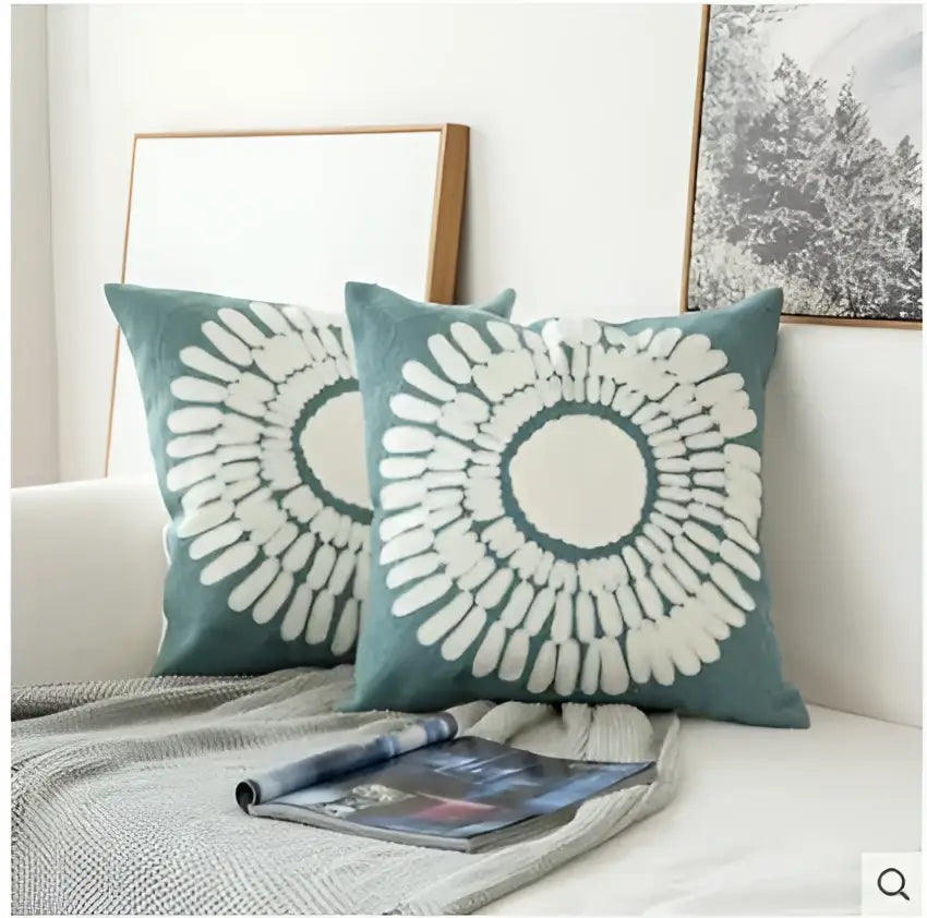 Blue Geometric Cushion Cover
