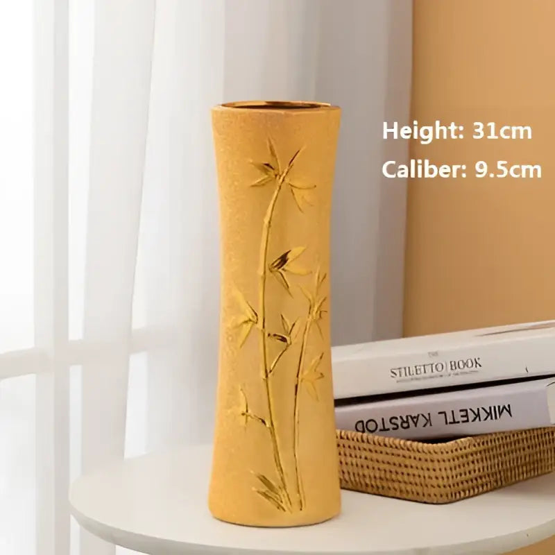 Gold Cream Ceramic Vase Set
