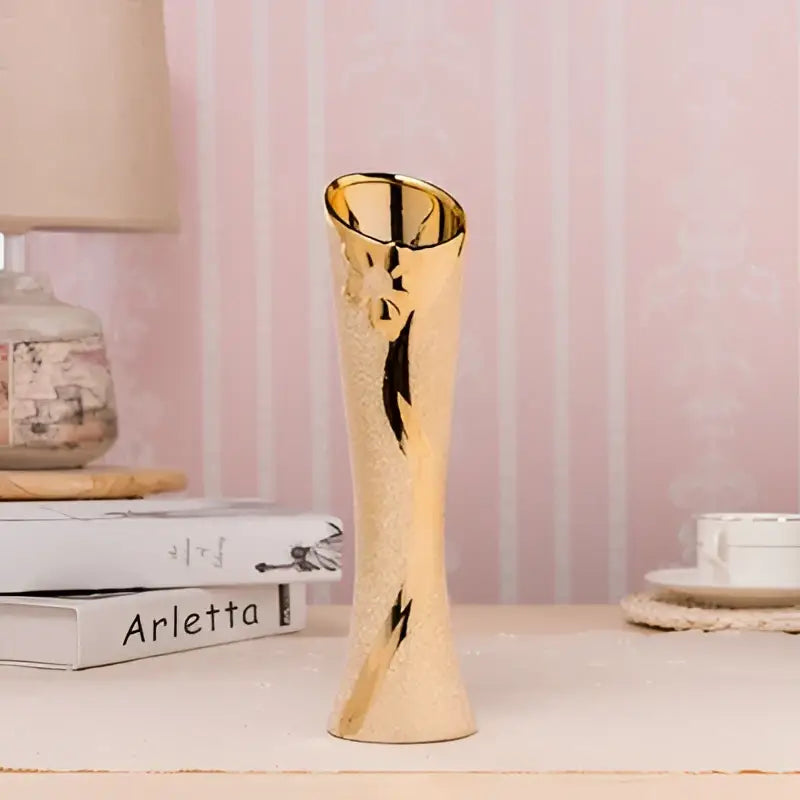 Gold Cream Ceramic Vase Set