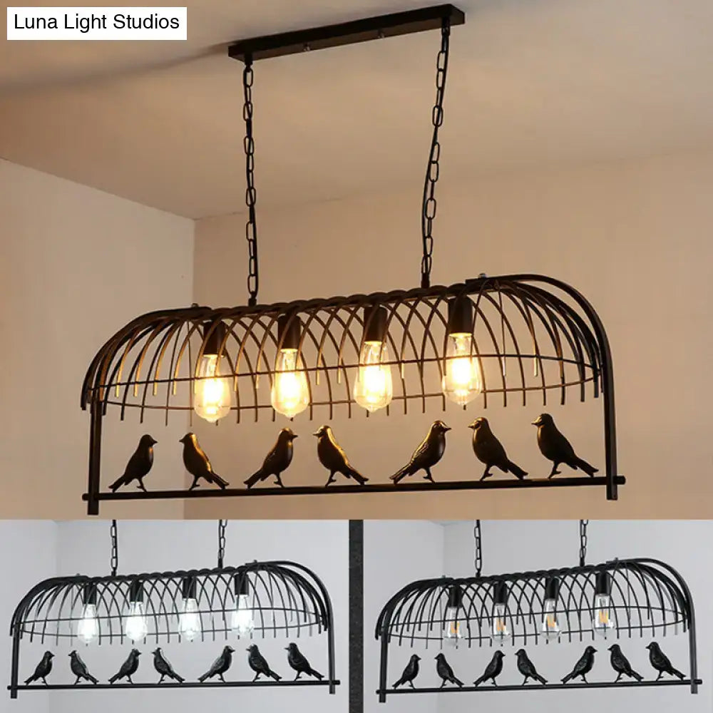 Black Metal Birdcage Pendant
