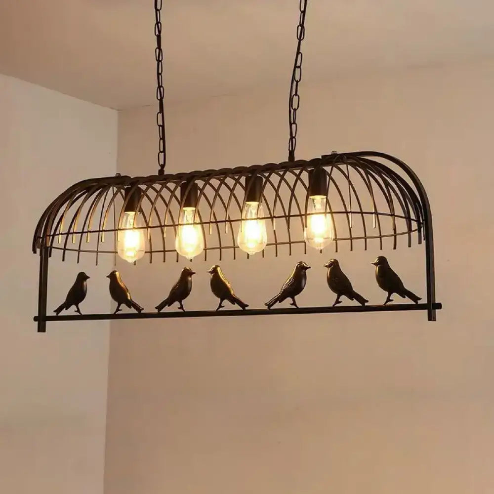Black Metal Birdcage Pendant