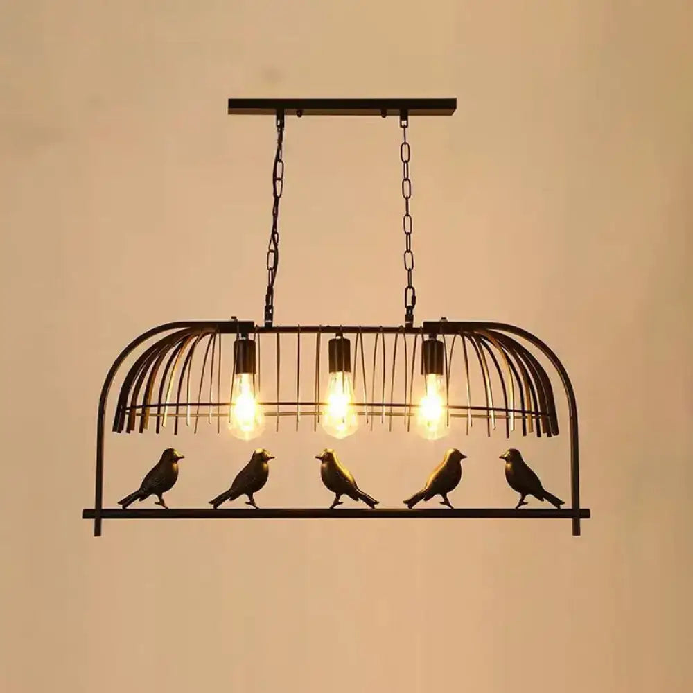Black Metal Birdcage Pendant
