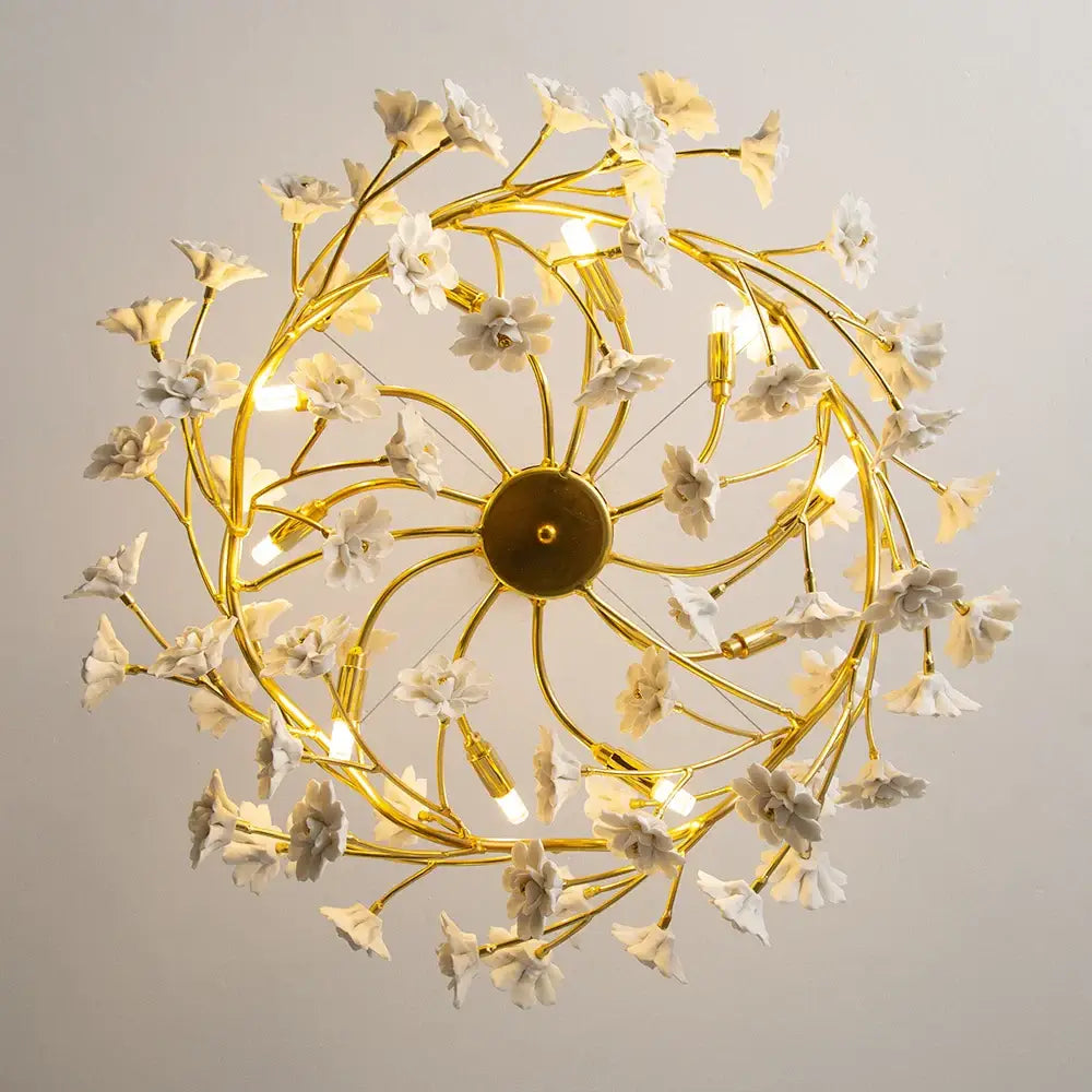 White Ceramic Flower Chandelier