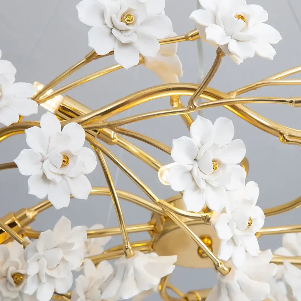 White Ceramic Flower Chandelier