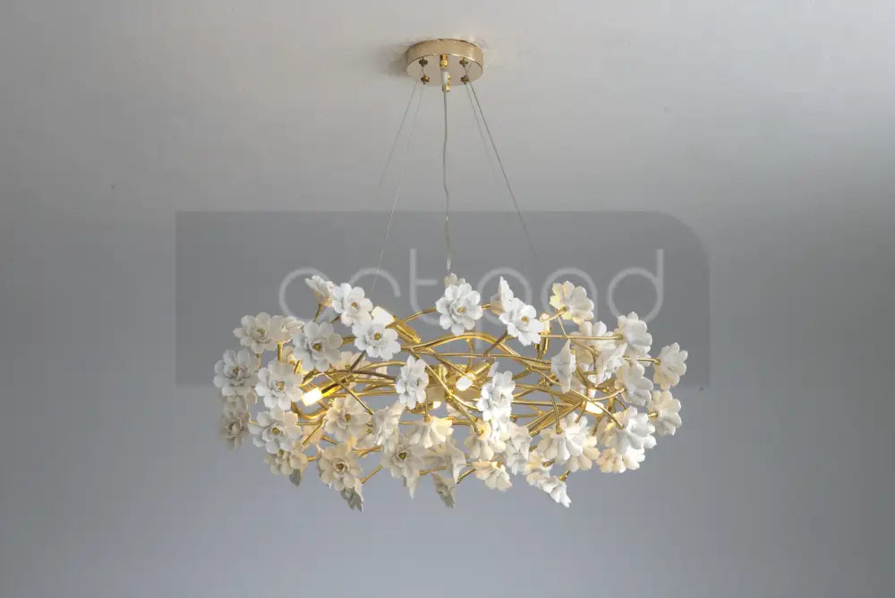 White Ceramic Flower Chandelier