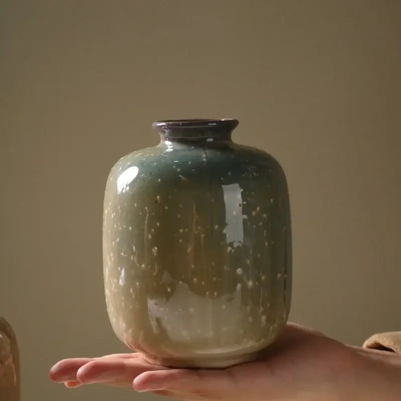 Beige Speckled Ceramic Vase