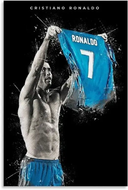 Blue Watercolor Football Poster