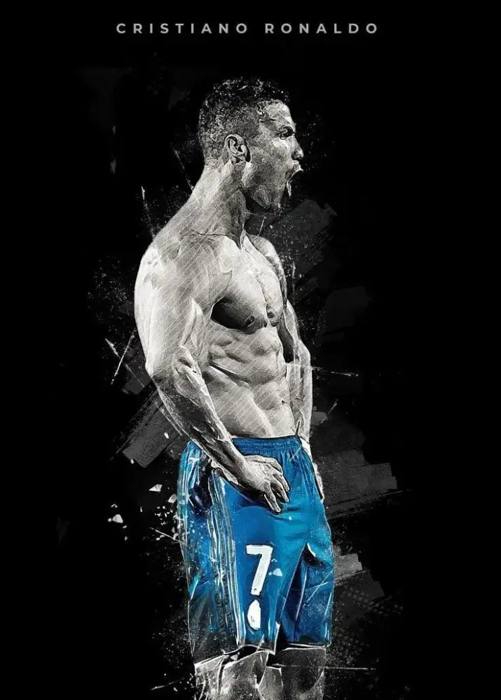 Blue Watercolor Football Poster