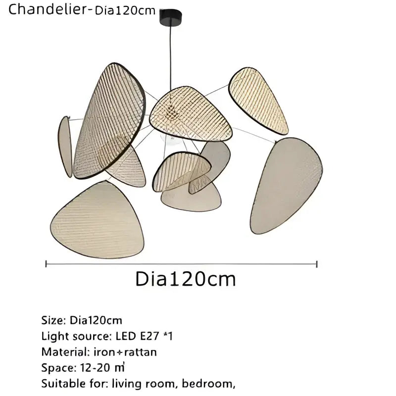 Natural Rattan Chandelier