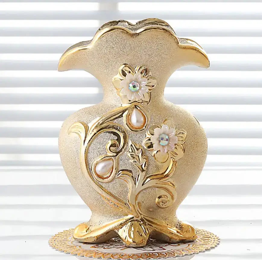 Gold Frosted Porcelain Vase