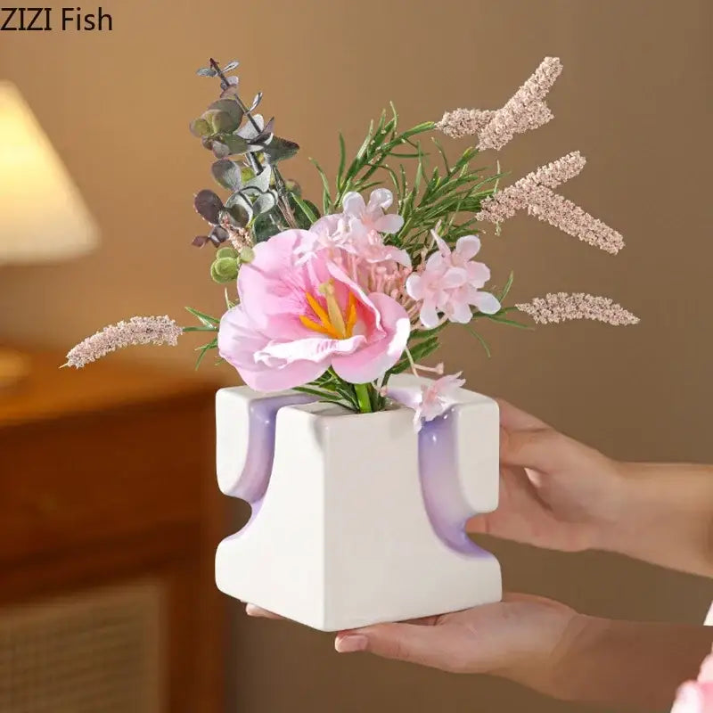 Purple Gradient Ceramic Vase