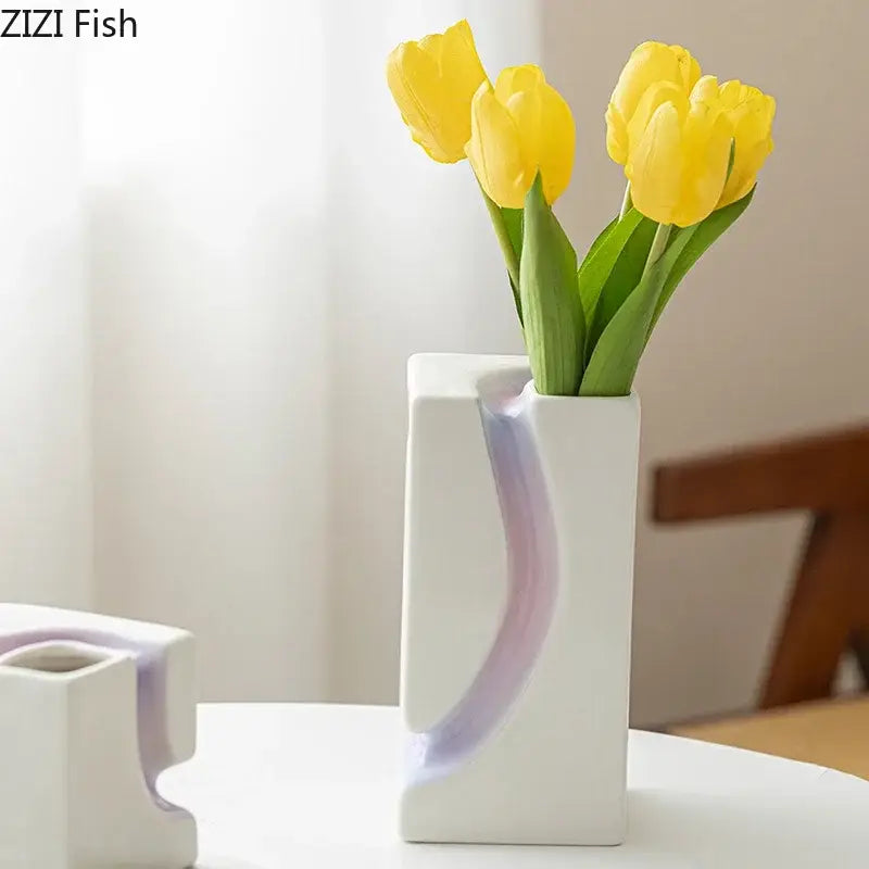 Purple Gradient Ceramic Vase