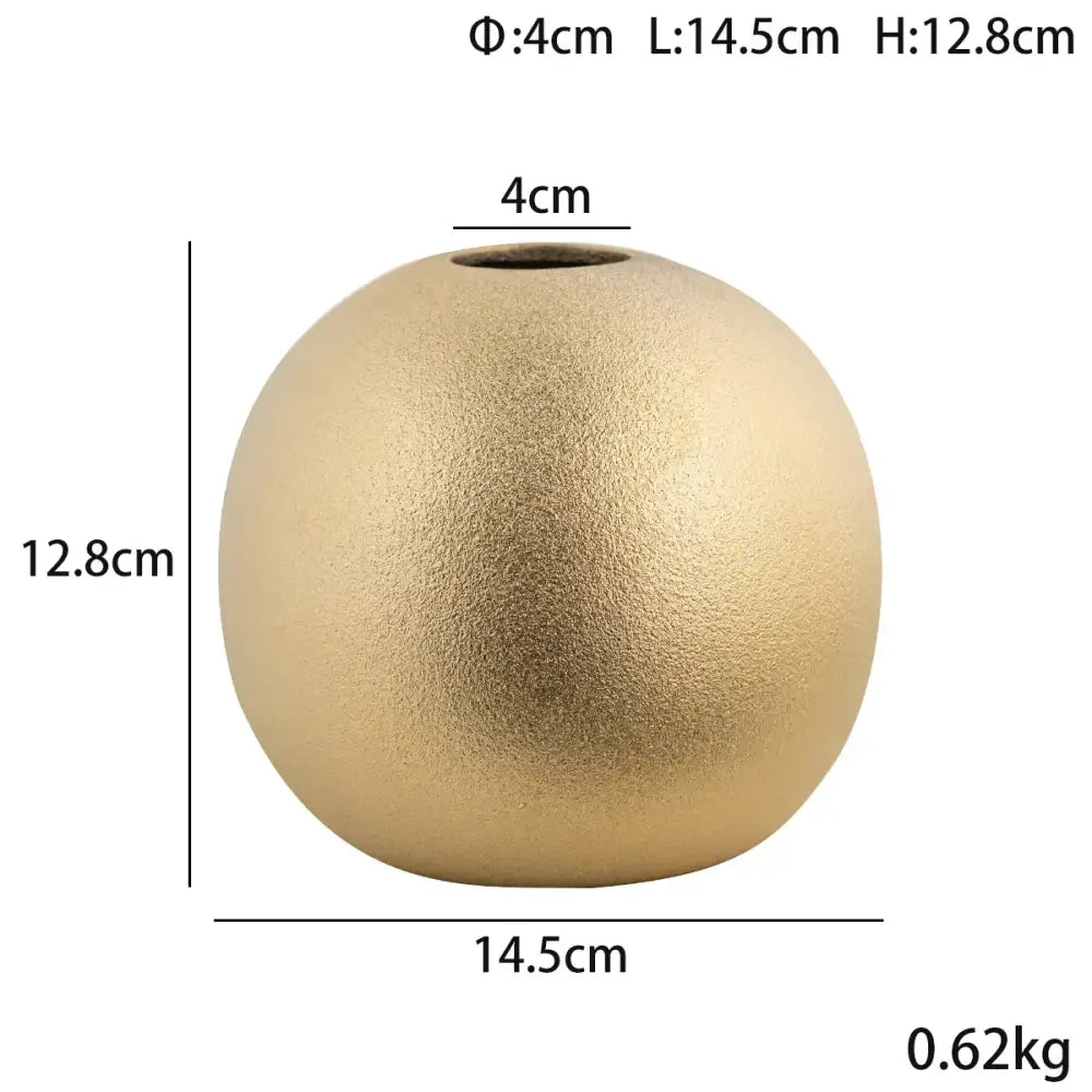 Gold Silver Spherical Vase