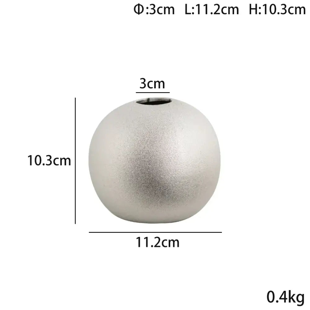 Gold Silver Spherical Vase