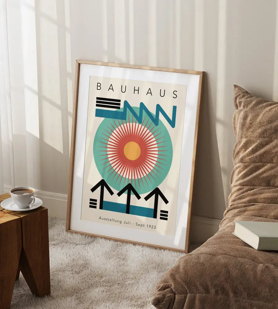Orange Teal Geometric Poster