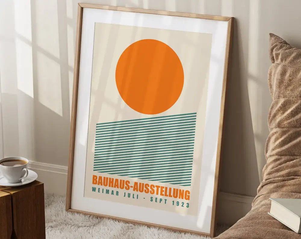 Orange Teal Geometric Poster