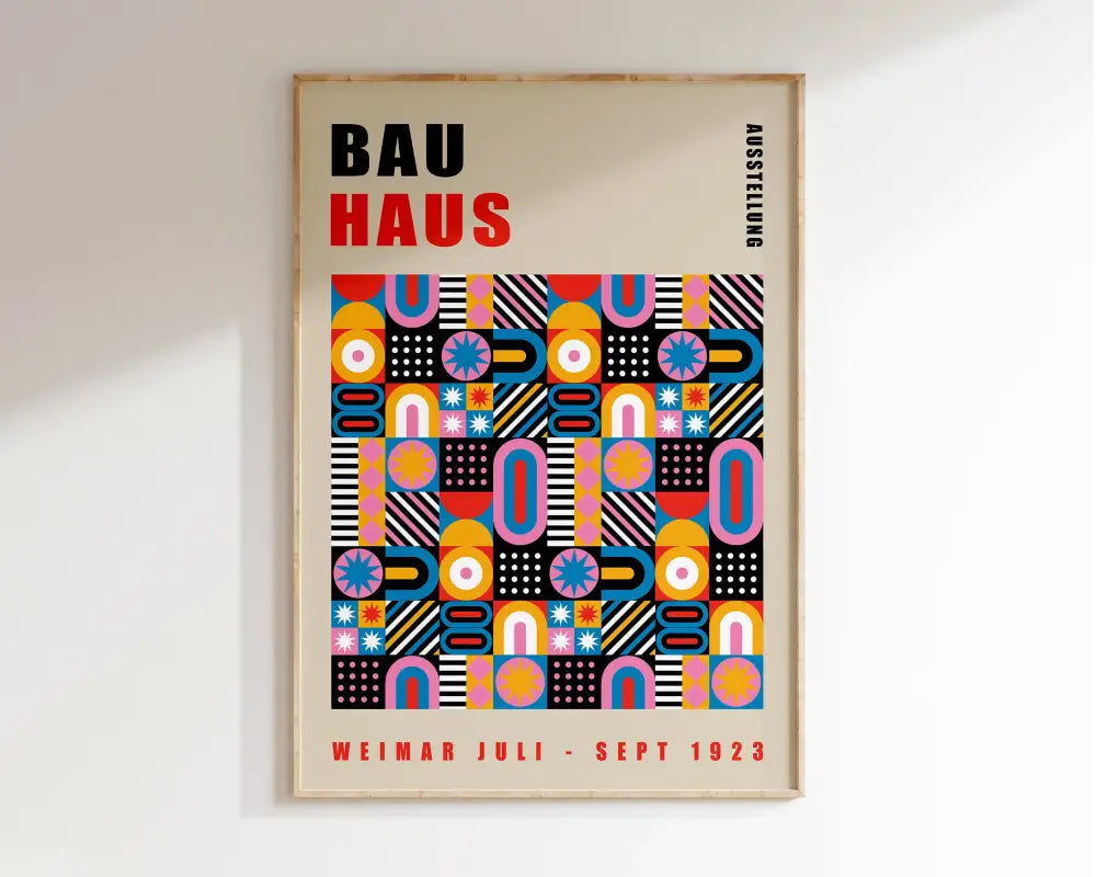 Orange Teal Geometric Poster
