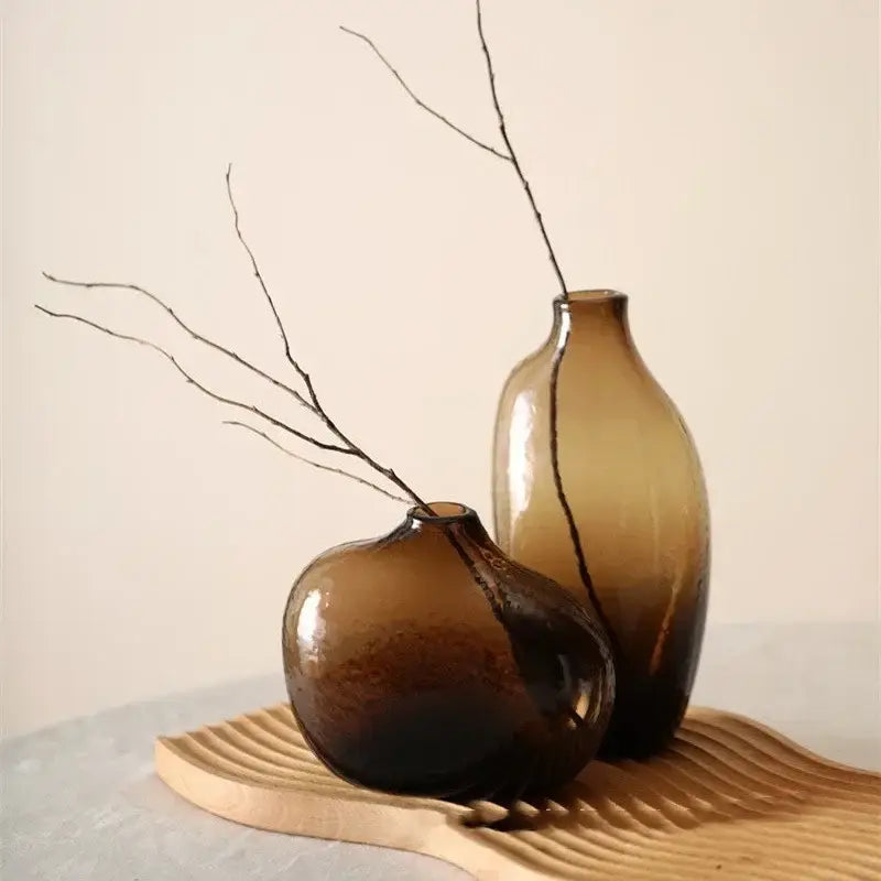 Amber Zen Glass Vase Set