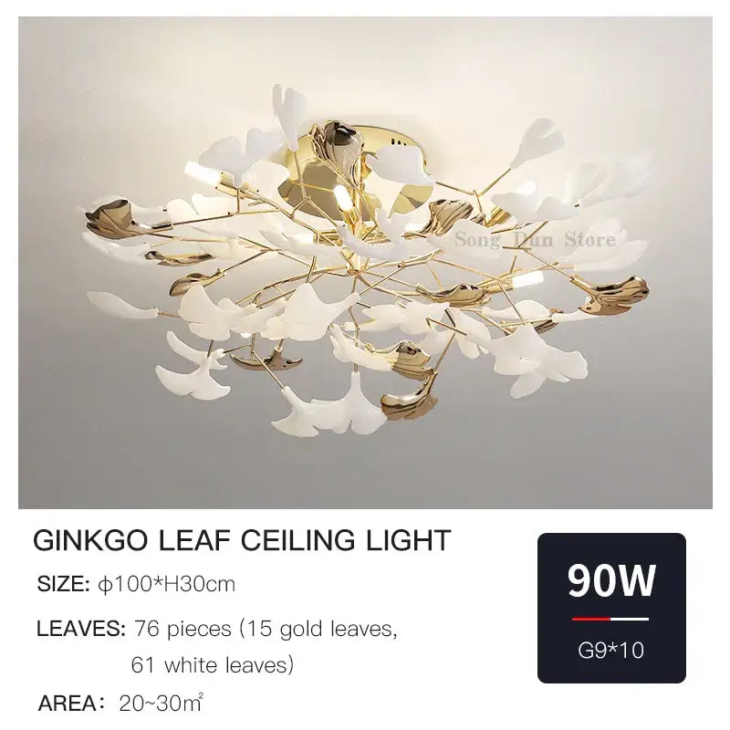 Gold Ginkgo Ceiling Light
