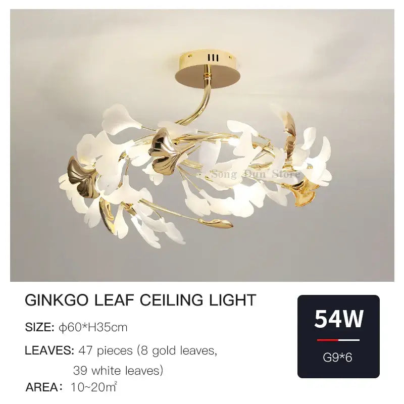 Gold Ginkgo Ceiling Light