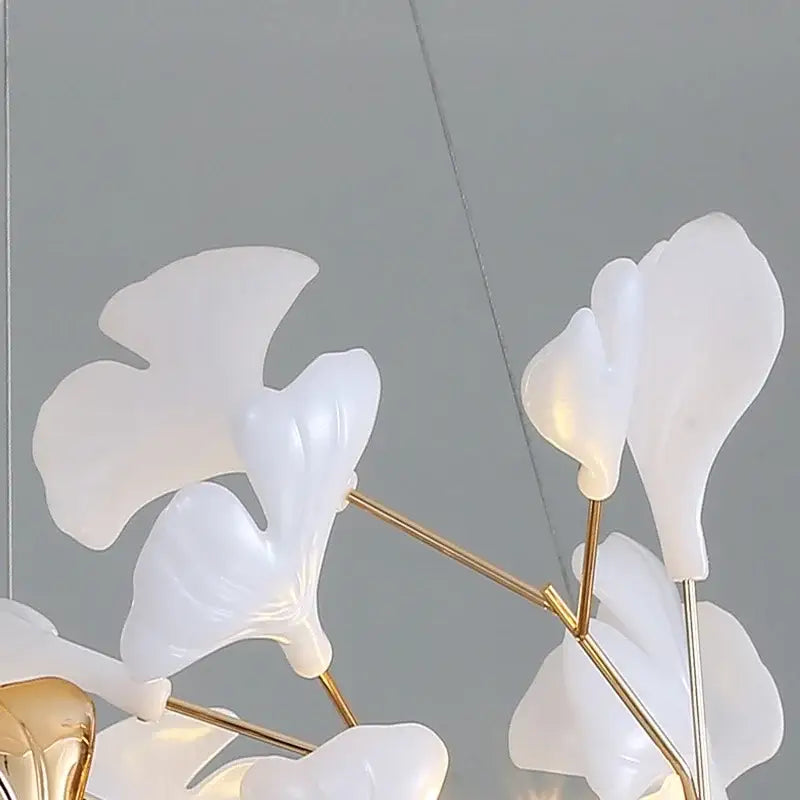 Gold Ginkgo Leaf Chandelier 150cm Custom