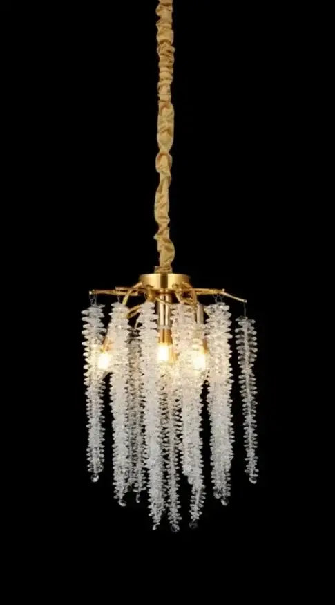 Gold Crystal Leaf Chandelier Nordic Silver Option