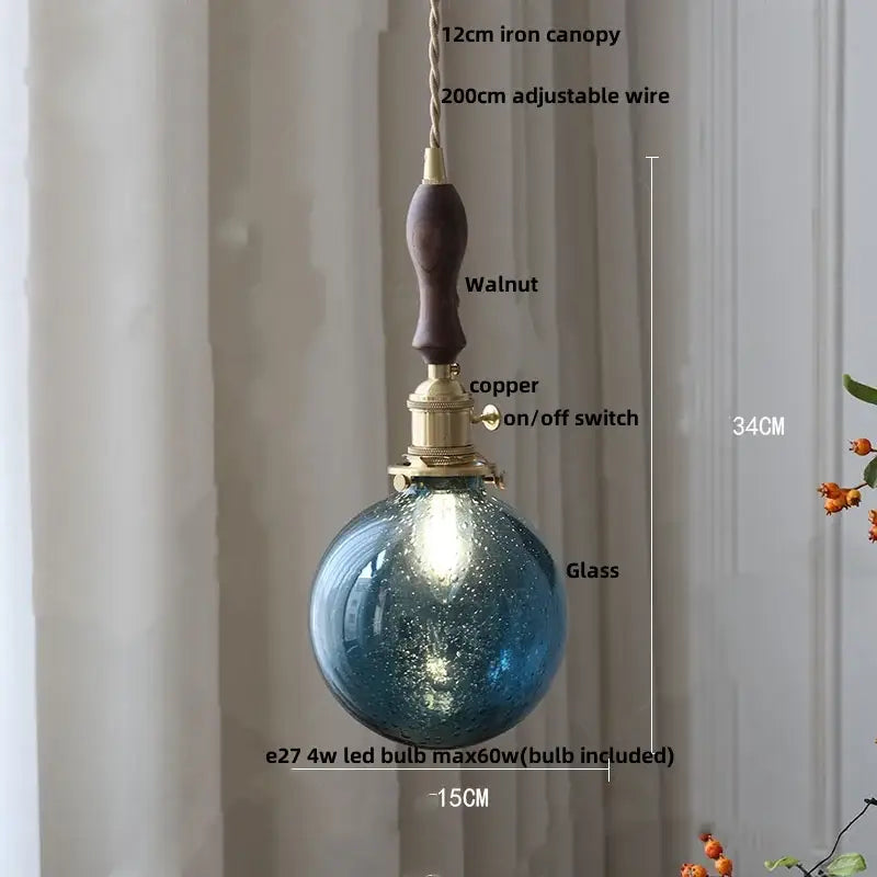 Walnut Copper Pendant Lamp