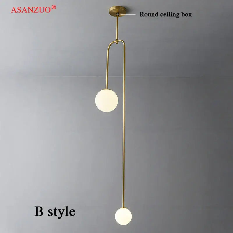 Brass Glass Ball Pendant Style B Design