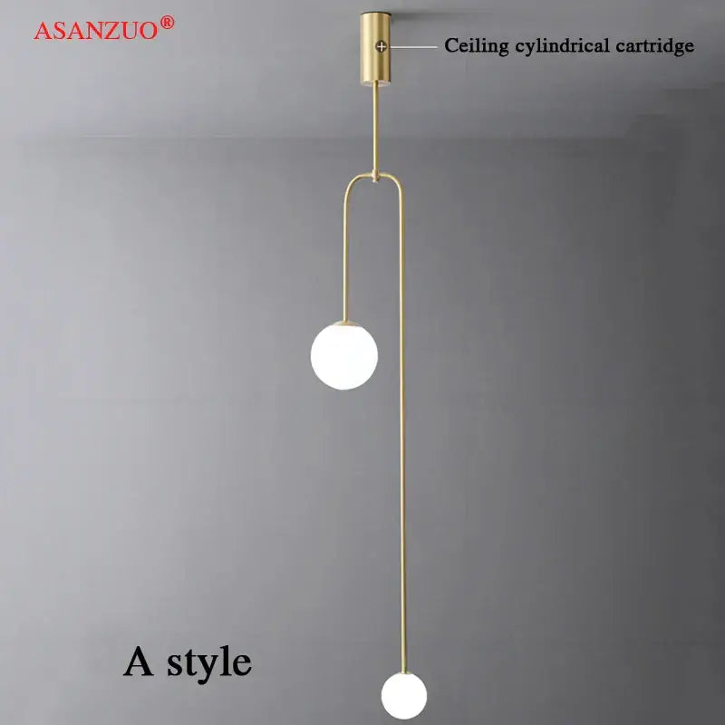Brass Glass Ball Pendant Style B Design