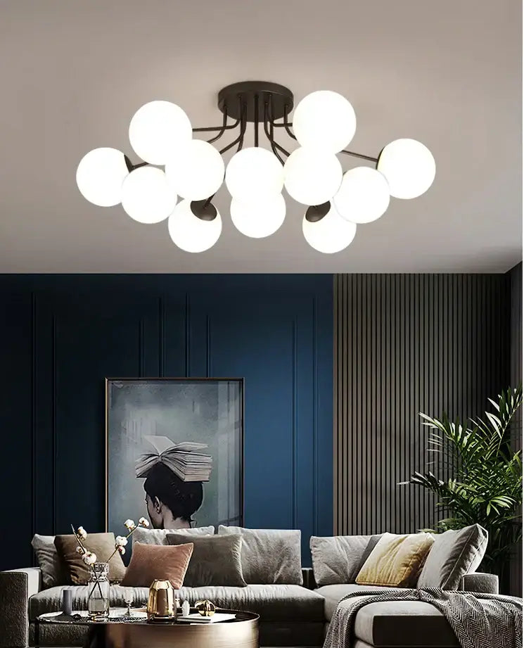 Black Glass Ball Ceiling Light