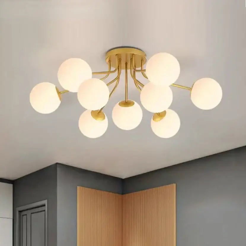 Black Glass Ball Ceiling Light