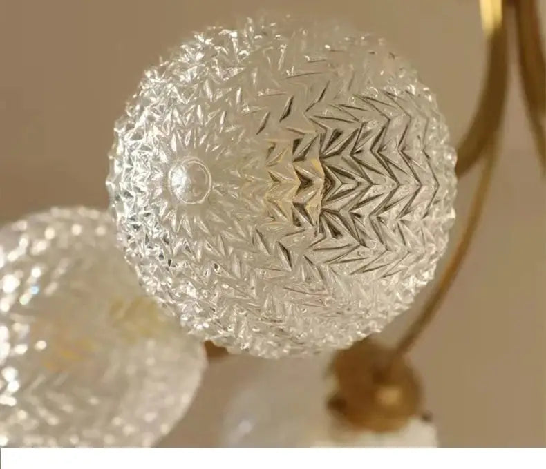 Brass Glass Ball Ceiling Light