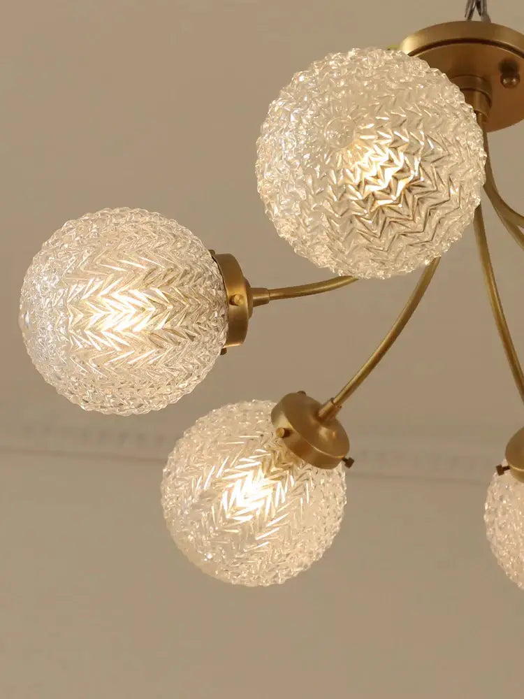 Brass Glass Ball Ceiling Light