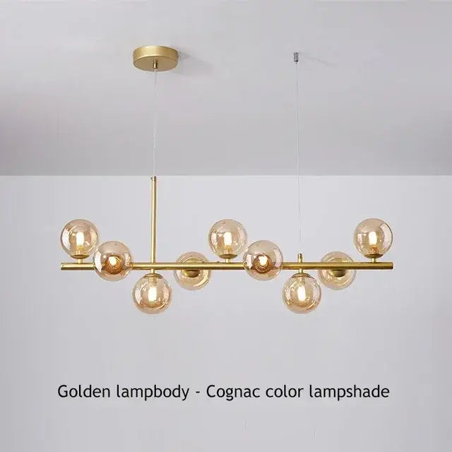 Amber Glass Ball Chandelier