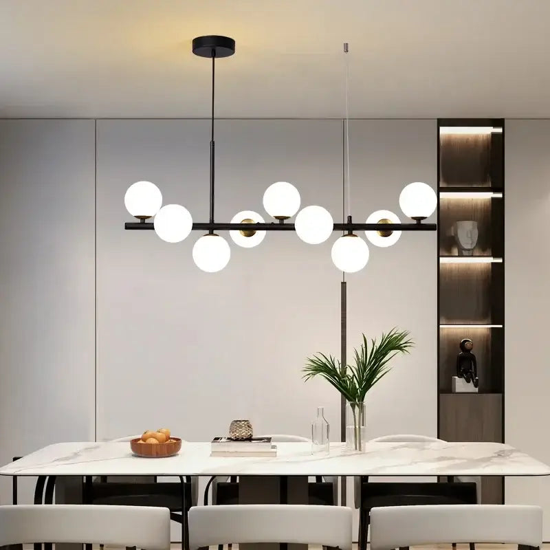 Amber Glass Ball Chandelier