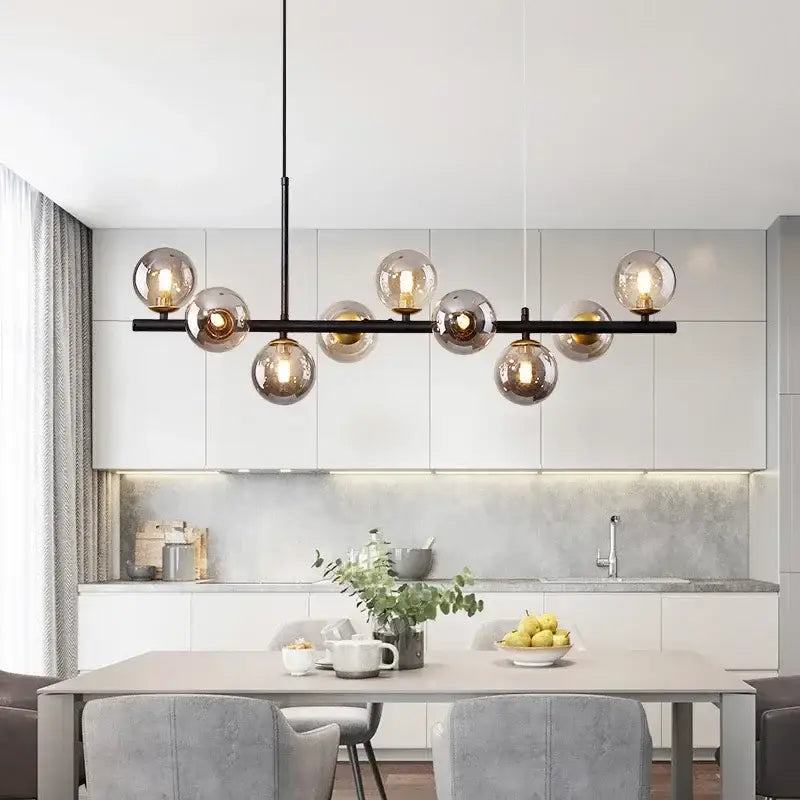 Amber Glass Ball Chandelier
