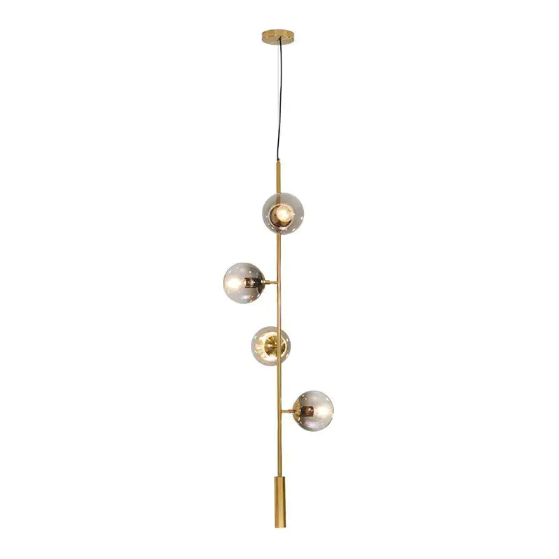 Black Smoke Glass Ball Chandelier 5-Light