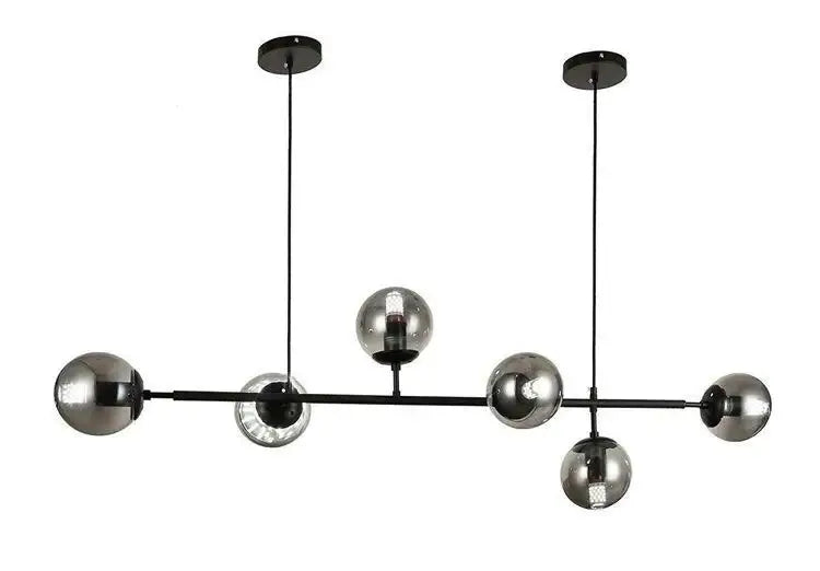 Black Smoke Glass Ball Chandelier 5-Light
