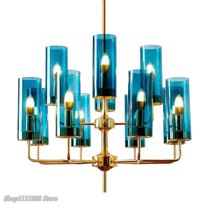 Blue Gold Luxury Chandelier
