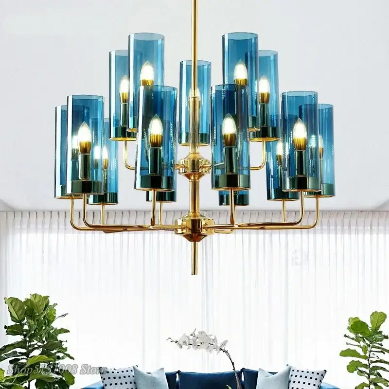 Blue Gold Luxury Chandelier