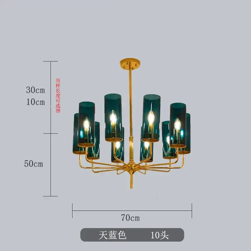 Blue Gold Luxury Chandelier