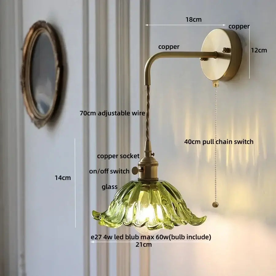 Brass Flower Wall Sconce