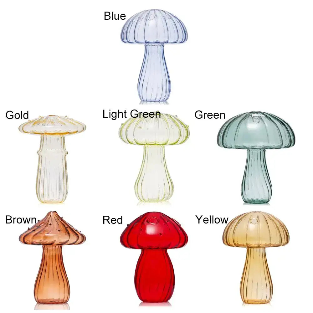 Colorful Mushroom Glass Vase