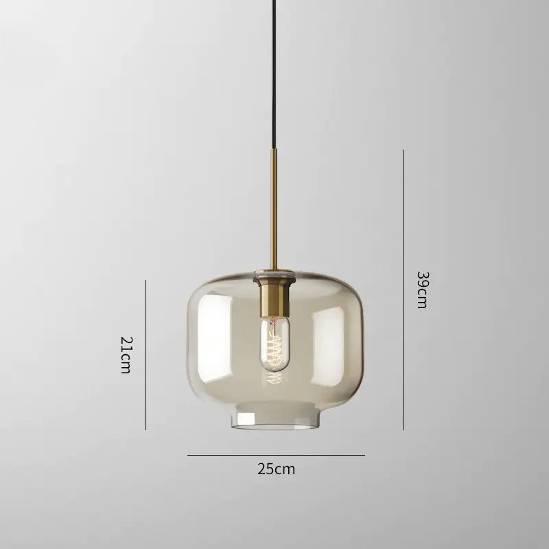 Brass Glass Pendant Light