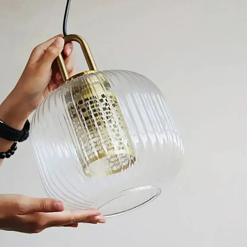 Brass Stripe Pendant Light
